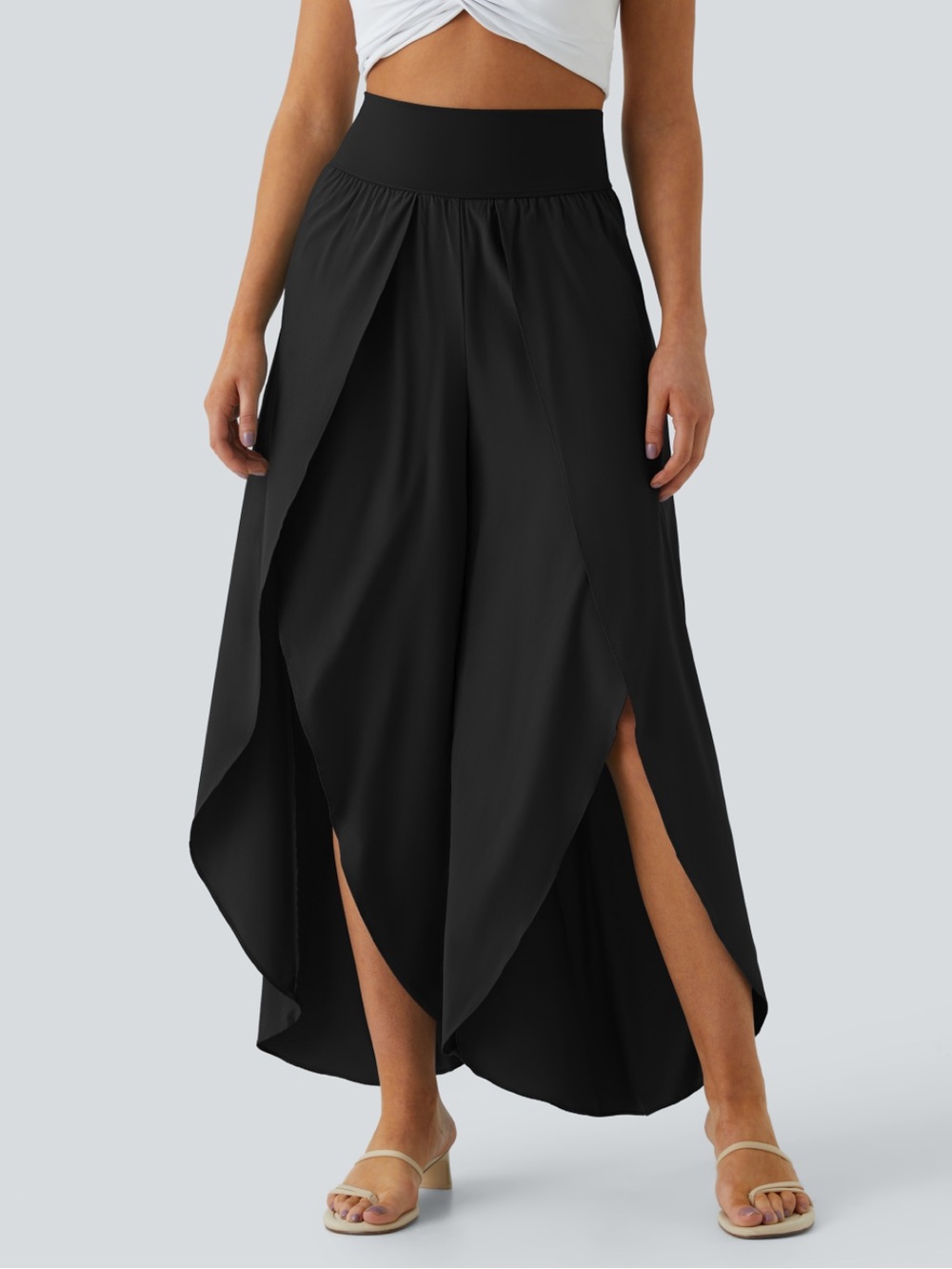 HALARA Black High-Low Tulip Skirt